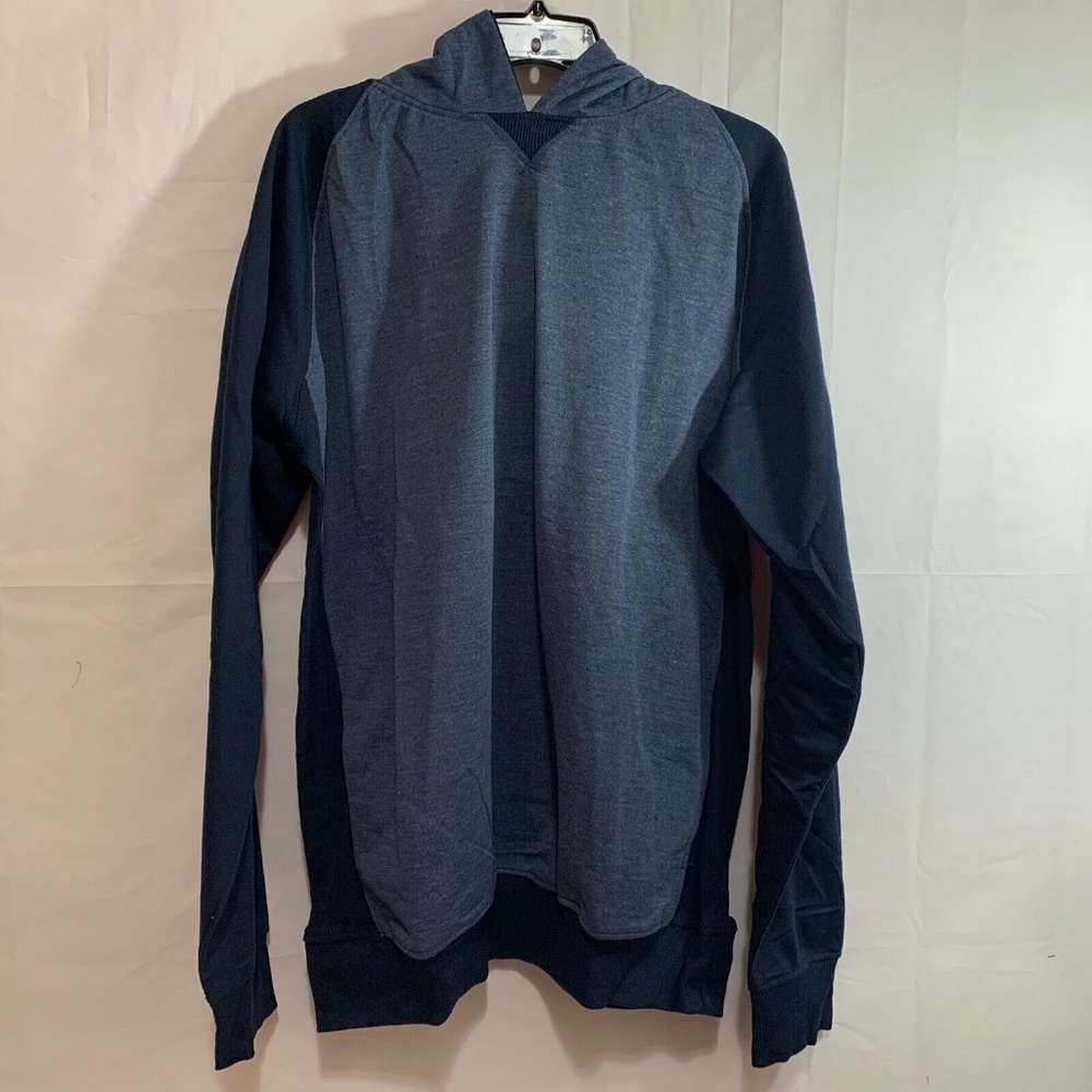 Roadblock Men Colorblock 2-Tone Long Sleeve Hooded Sweatshirt Navy Blue Size XXL